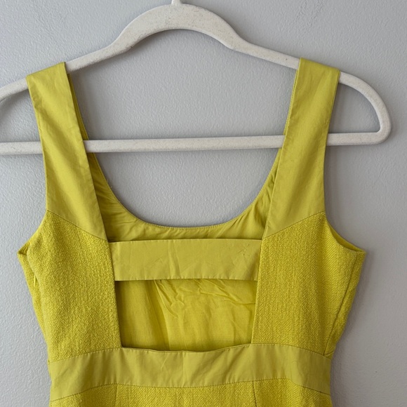 Anthropologie Maeve Sleeveless Mini Dress With Back Cutout In Chartreuse - Picture 8 of 12